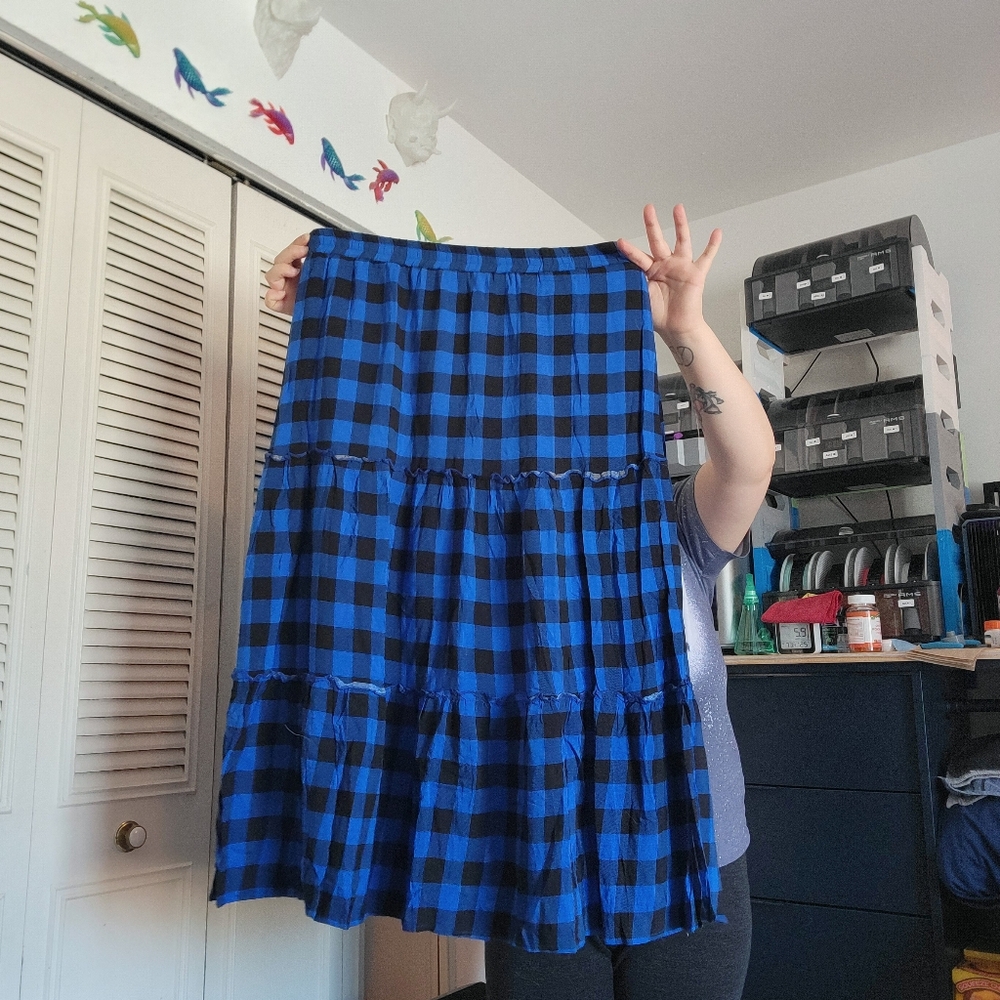 Midi Gingham Skirt